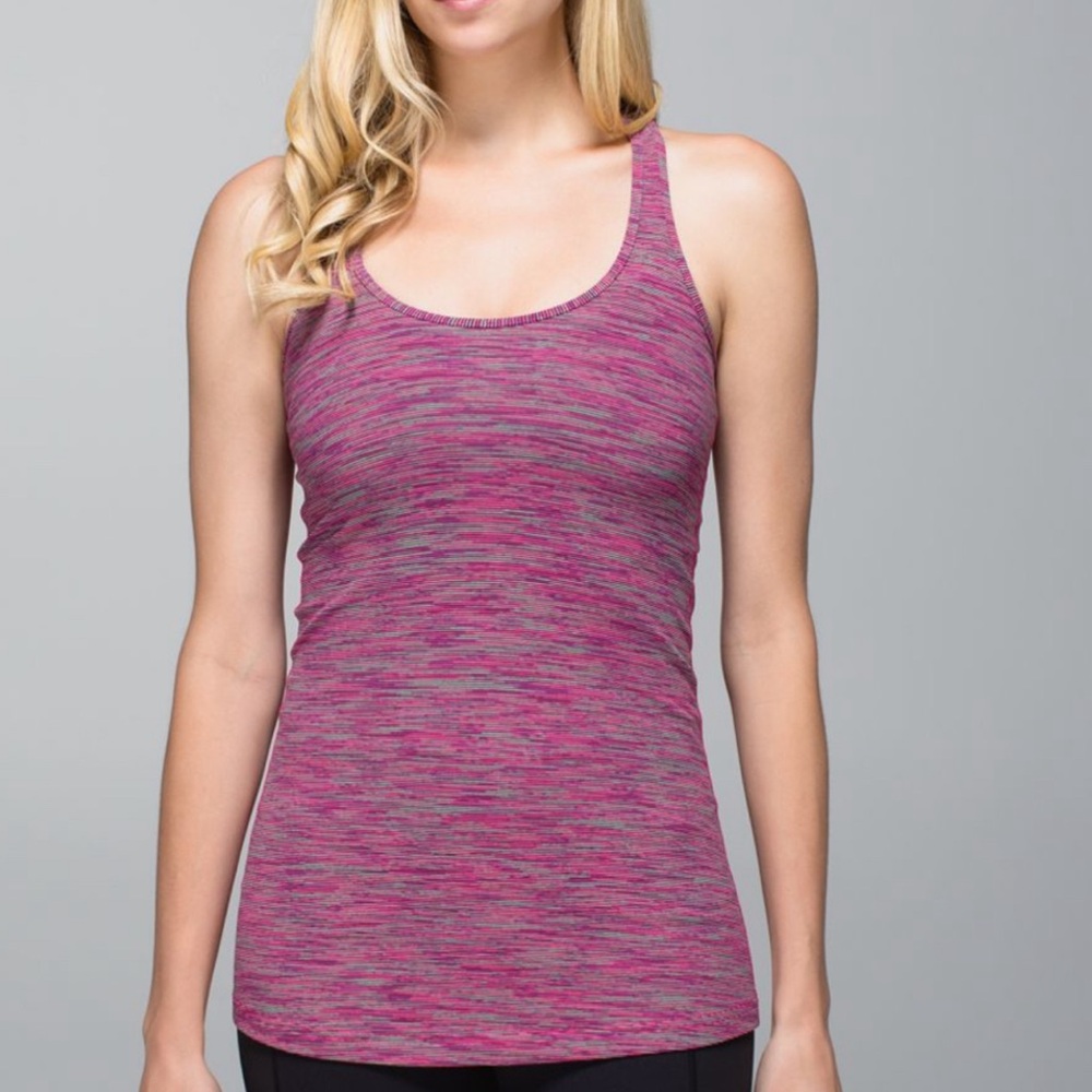 PURPLE/PINK LULULEMON "COOL RACERBACK" JEWELLED MAGENTA TANK TOP ! (Worn Once!)